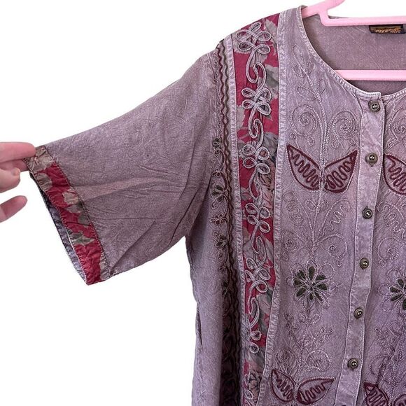 Vintage Geeta Embroidered Boho Hippie Blouse Size OS - Picture 2 of 6